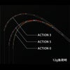 ACTION3、5、0の12g負荷時の穂先曲がり具合